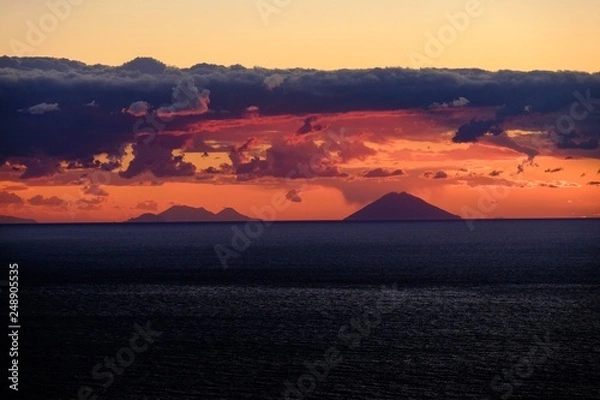 Obraz Stromboli coucher de soleil