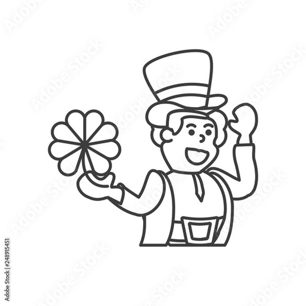 Fototapeta leprechaun with clover luck icon