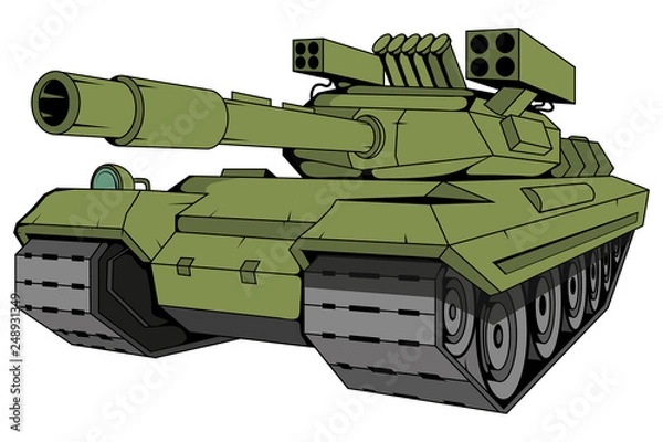 Obraz battle tank vector, vector graphic to design