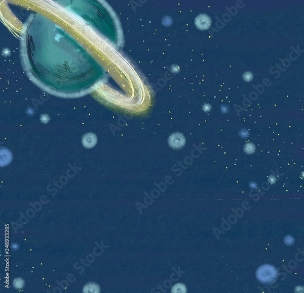 Fototapeta Space planet light