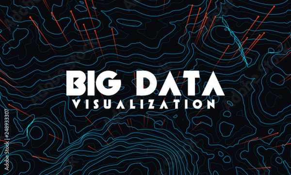 Fototapeta Big data visualization. Trendy infographic background. Data analysis presentation. 