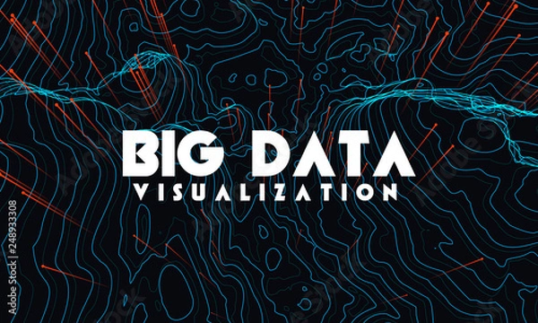Fototapeta Big data visualization. Trendy infographic background. Data analysis presentation. 