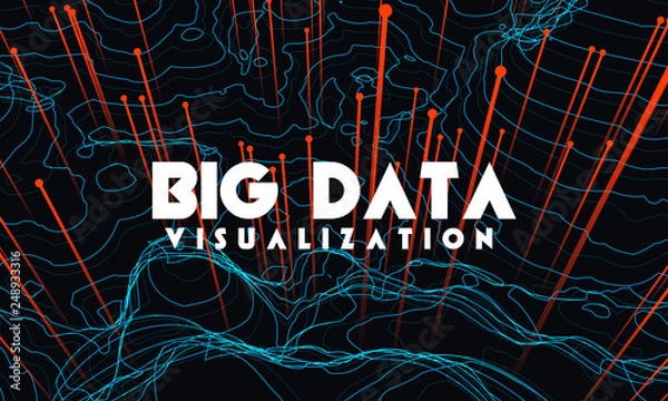 Fototapeta Big data visualization. Trendy infographic background. Data analysis presentation. 