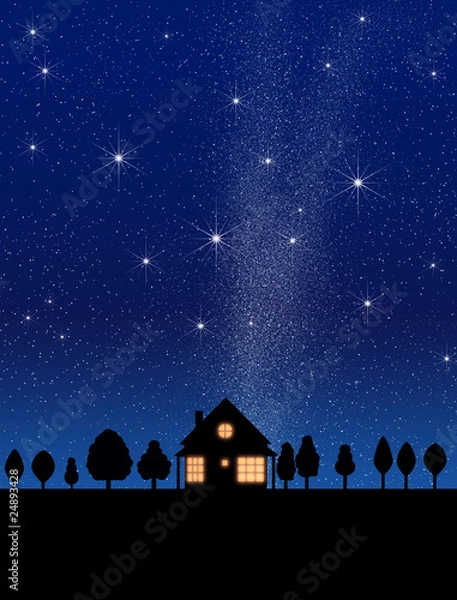 Fototapeta 夜の家