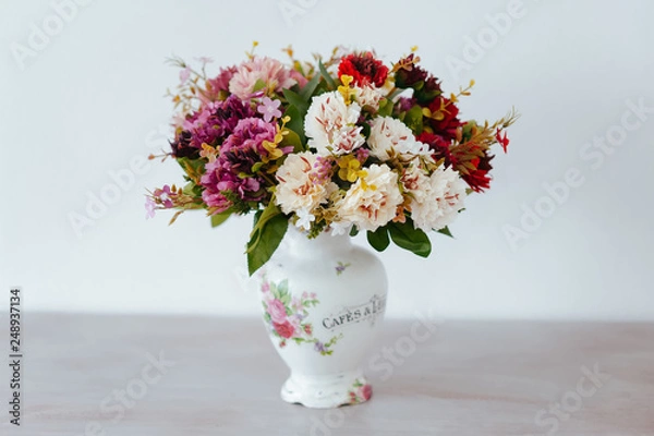 Obraz bouquet in a vase light background