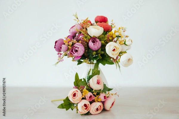 Obraz bouquet in a vase light background