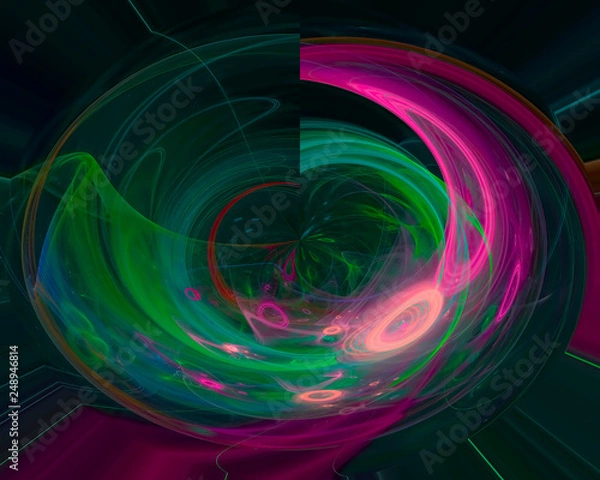 Fototapeta digital abstract fractal, fantasy design dark, artistic