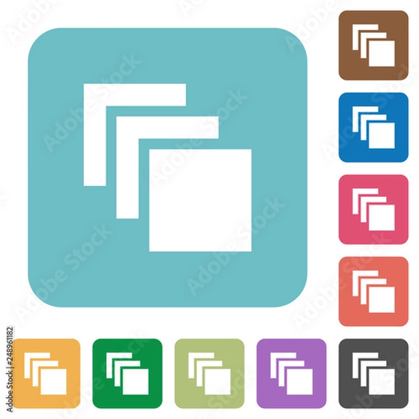 Fototapeta Multiple canvases rounded square flat icons