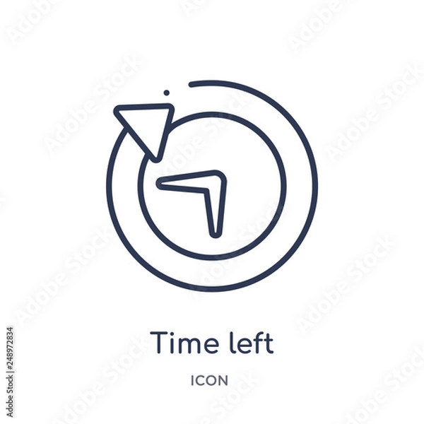 Fototapeta time left icon from tools and utensils outline collection. Thin line time left icon isolated on white background.