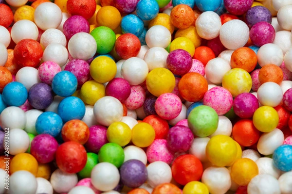 Fototapeta Colorful bright background, multi-colored balls. Sweet nice background candy. 