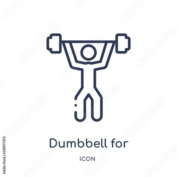 Fototapeta dumbbell for training icon from sports outline collection. Thin line dumbbell for training icon isolated on white background.