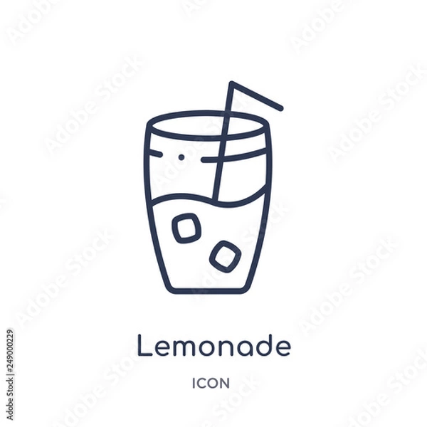 Fototapeta lemonade icon from travel outline collection. Thin line lemonade icon isolated on white background.