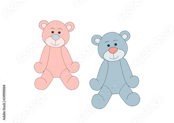 Obraz Blue and pink teddy bears