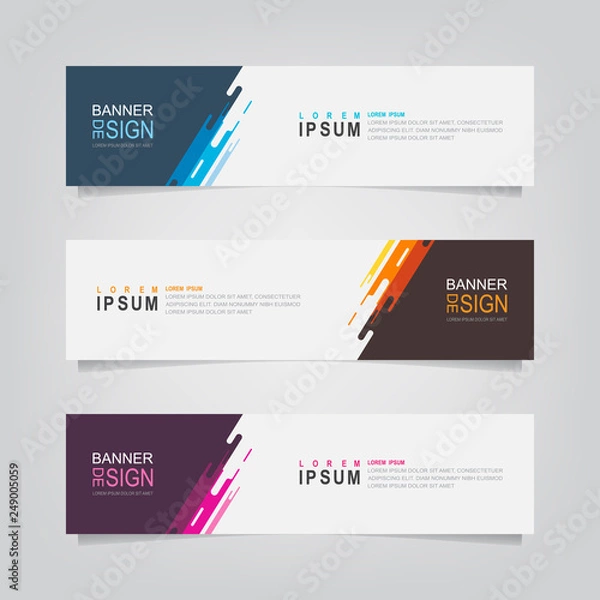 Fototapeta Vector abstract banner design template. Collection of web banner template. Abstract geometric web design banner template. can used for header, footer, layout, letterhed, landing page