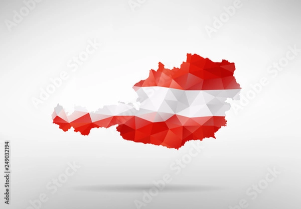 Obraz Austria map with national flag