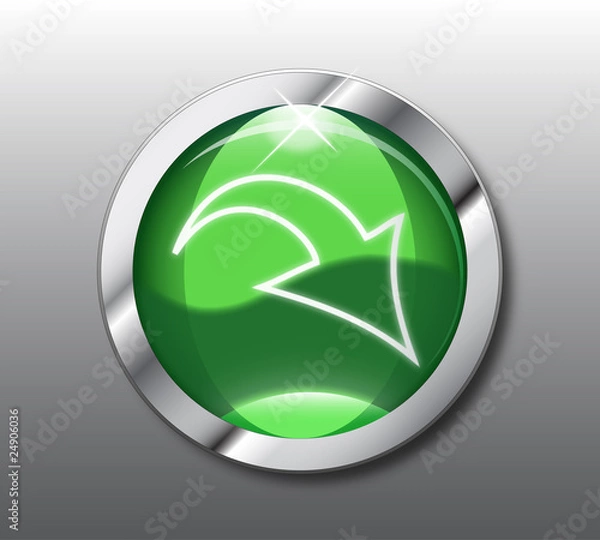 Fototapeta Green arrow button vector