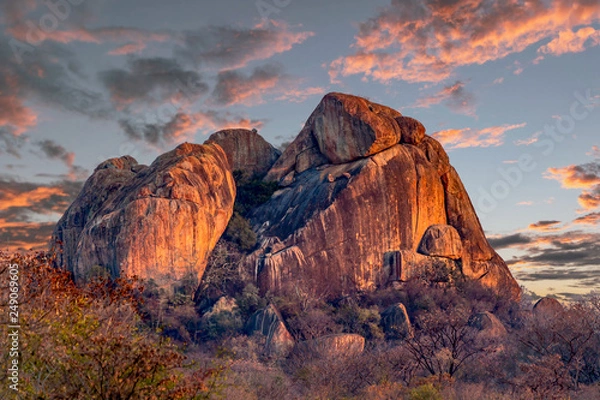 Fototapeta Sunset at Matopos, Zimbabwe