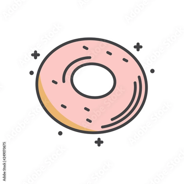 Fototapeta Donut outline icon on white background for graphic and web design, Modern simple vector sign. Internet concept. Trendy symbol for website design web button or mobile app