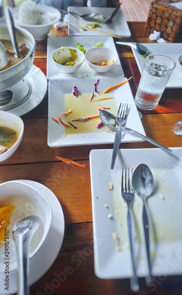 Fototapeta delicious empty dish after eating