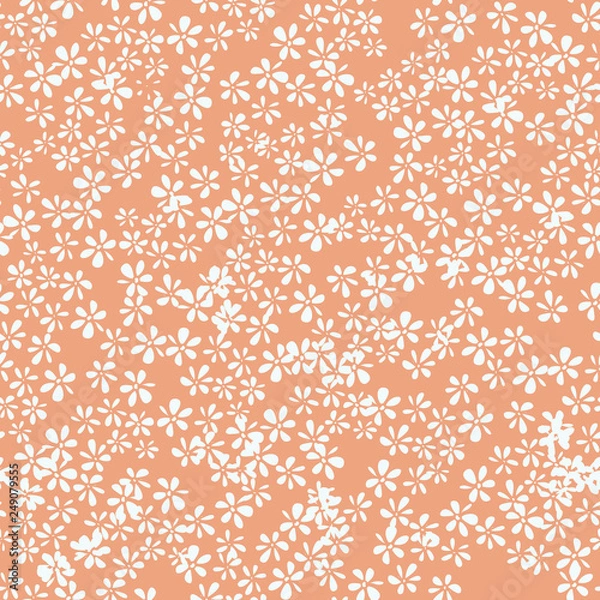 Obraz Peach Wild Flowers Seamless Vector Pattern