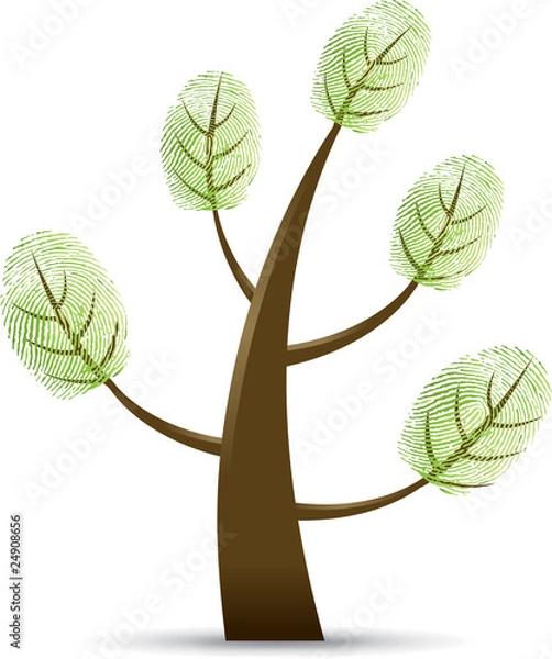 Fototapeta Fingerprint tree vector