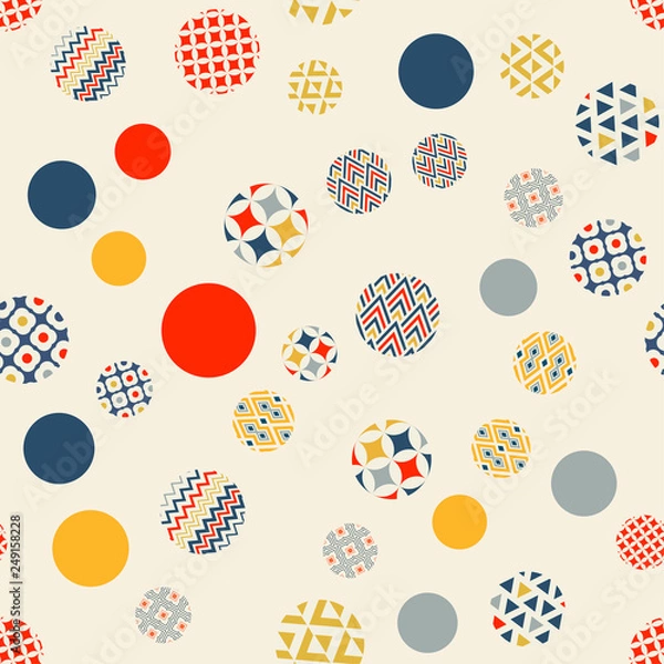 Fototapeta Abstract geometric seamless pattern. circles
