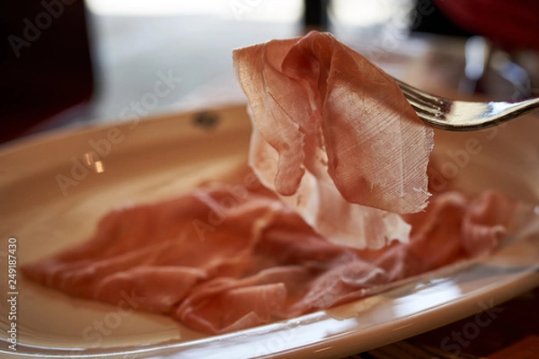 Obraz San Daniele ham on the fork