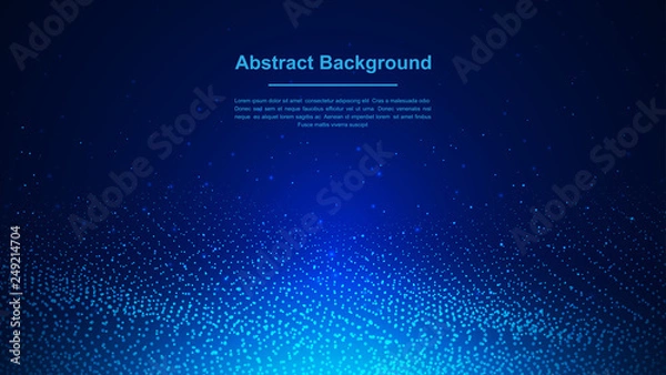 Fototapeta Dynamic abstract liquid flow particles background. Abstract blue particles background. Eps10 Vector background.
