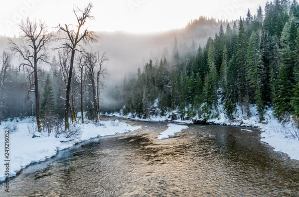 Obraz River in winter fog