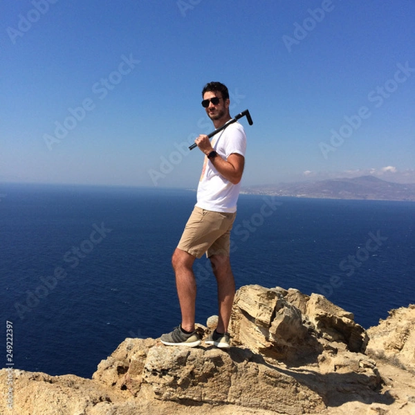 Obraz Man with 360 VR Camera