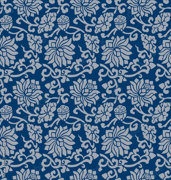 Fototapeta Japanese Lotus Arabesque Pattern