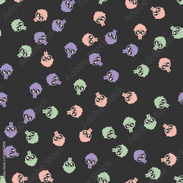 Fototapeta Seamless pattern with little toys. Kawaii style. Vector