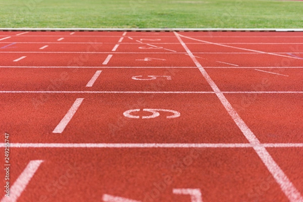 Obraz red rubber running track