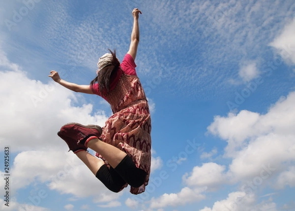 Obraz ジャンプする女性