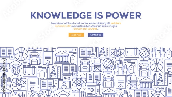 Fototapeta KNOWLEDGE IS POWER BANNER CONCEPT