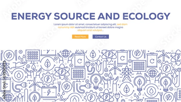 Fototapeta ENERGY SOURCE AND ECOLOGY BANNER CONCEPT