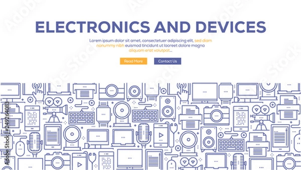 Fototapeta ELECTRONICS AND DEVICES BANNER CONCEPT
