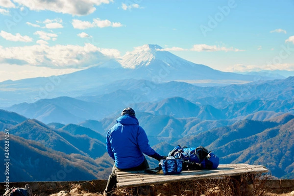 Obraz 富士山を眺める午後