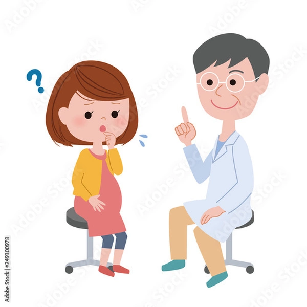 Fototapeta 妊婦さんとお医者さん