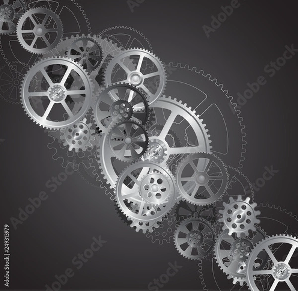 Obraz steel grid gray