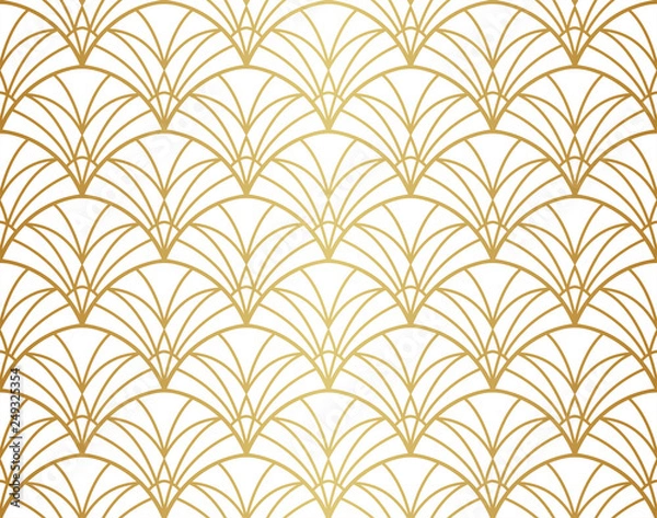 Fototapeta Vector Art Deco Pattern. Seamless Abstract Background. Geometric Vintage Style Texture.