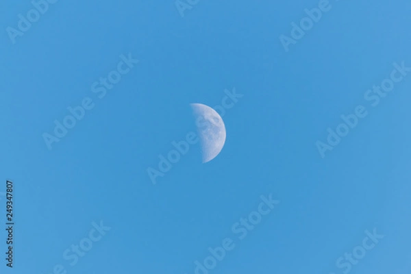 Obraz Half moon on a clear blue sky