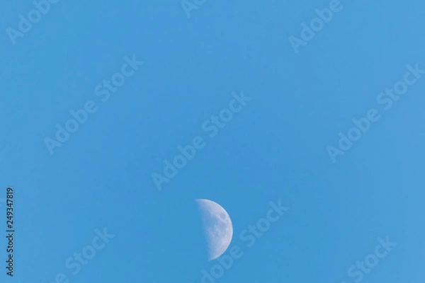 Obraz Half moon on a clear blue sky
