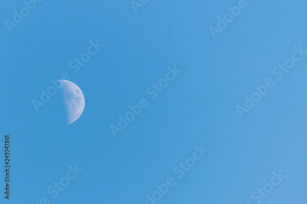 Obraz Half moon on a clear blue sky