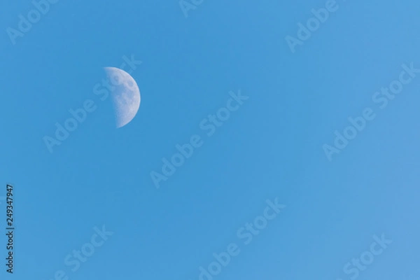 Obraz Half moon on a clear blue sky