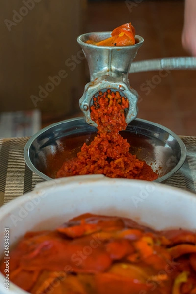 Obraz Grinding paprika for Ajvar