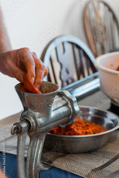 Obraz Grinding paprika for Ajvar