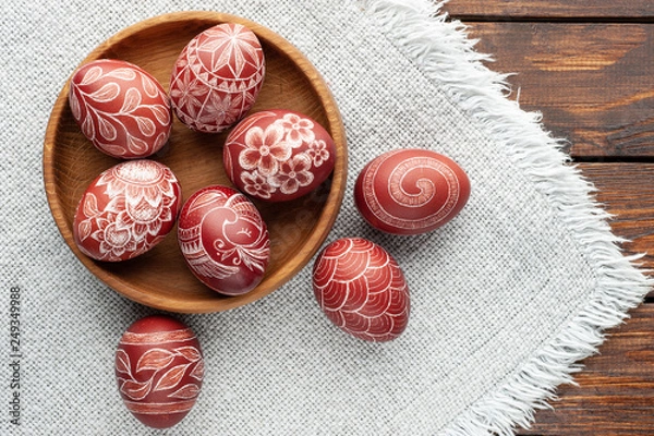 Obraz Still life with Pysanka, decorated Easter eggs