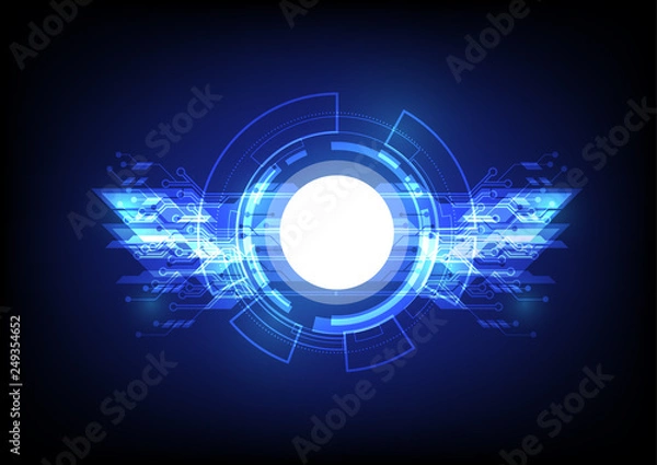 Obraz Vector of Hi-tech Circuit, Abstract technology background and innovation technology concept idea. digital futuristic, circle, Si-fi concept.EPS 10.