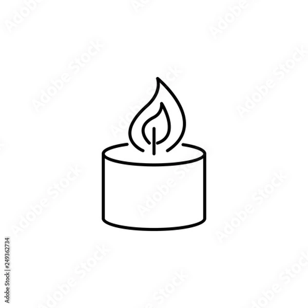 Fototapeta candle burning flame outline icon. Signs and symbols can be used for web, logo, mobile app, UI, UX
